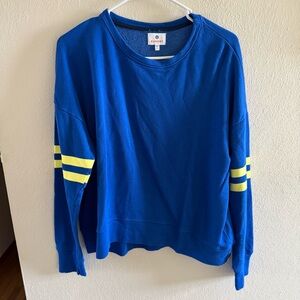 Sundry Blue Sweater with Yellow Stripes